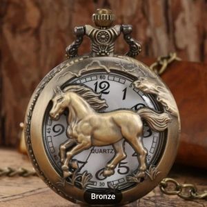 Horse Stallion pony equestrian Quartz Pocket Watch Necklace Chai…
